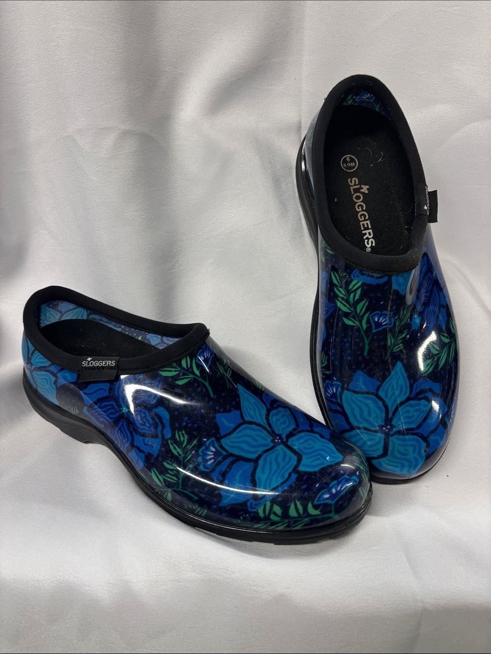 Sloggers Blue Floral Garden Clogs